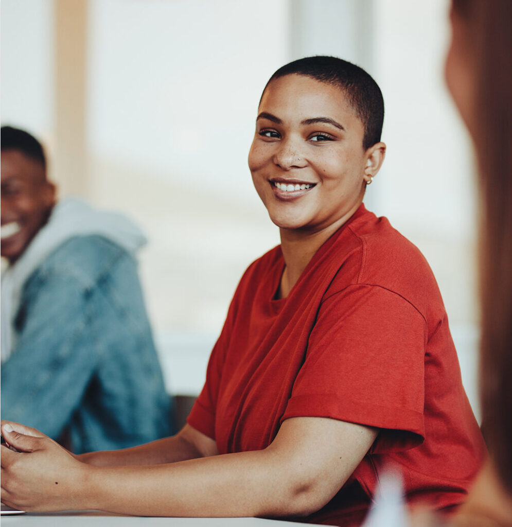 woman student in classroom